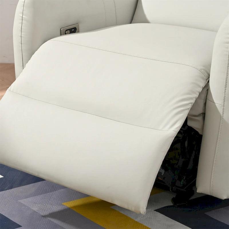 Fauteuil inclinable électrique mural en similicuir avec port de chargement USB gris clair et gris bleu