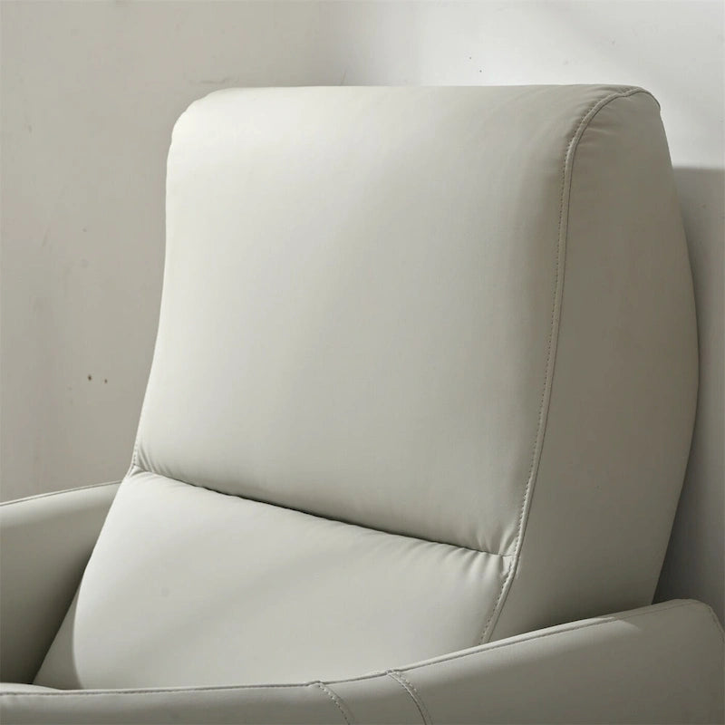 Fauteuil inclinable électrique mural en similicuir avec port de chargement USB gris clair et gris bleu