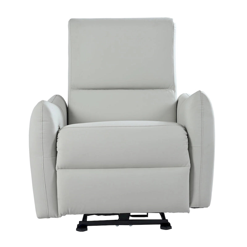 Fauteuil inclinable électrique mural en similicuir avec port de chargement USB gris clair et gris bleu