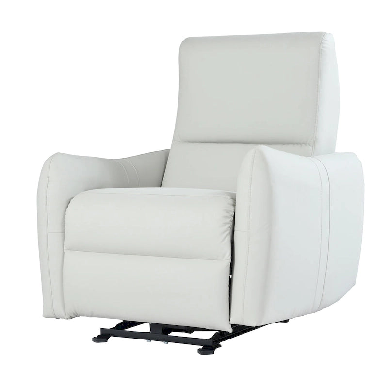Fauteuil inclinable électrique mural en similicuir avec port de chargement USB gris clair et gris bleu