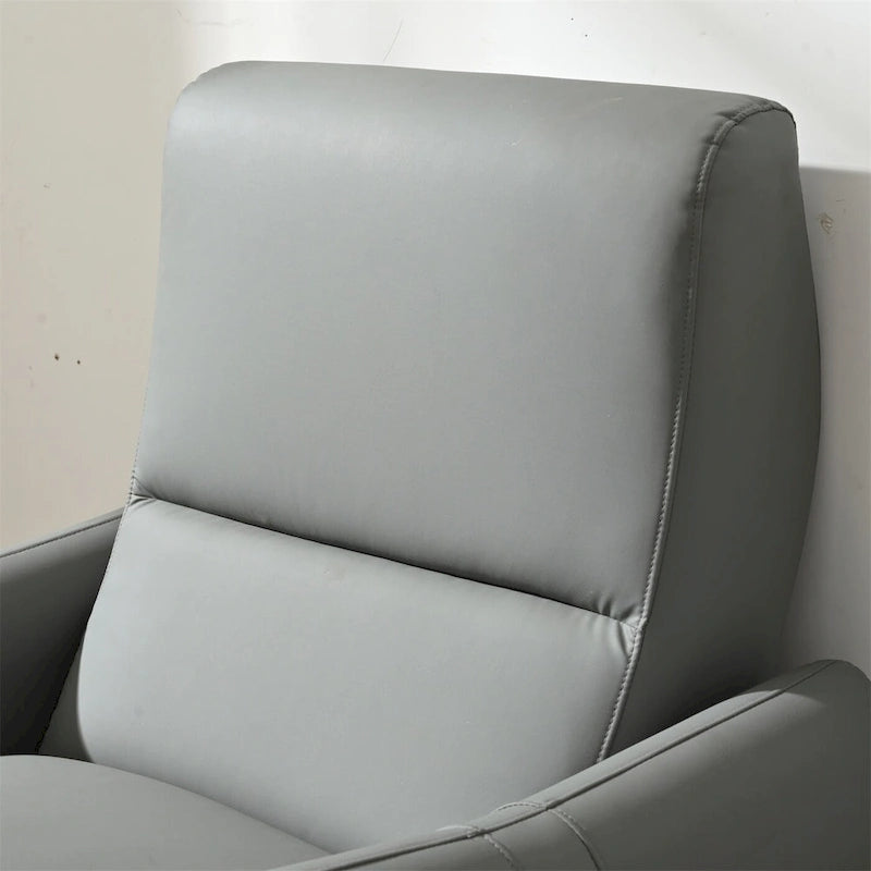 Fauteuil inclinable électrique mural en similicuir avec port de chargement USB gris clair et gris bleu