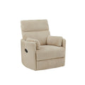 Fauteuil inclinable pivotant et coulissant manuel en velours côtelé beige gris foncé vert