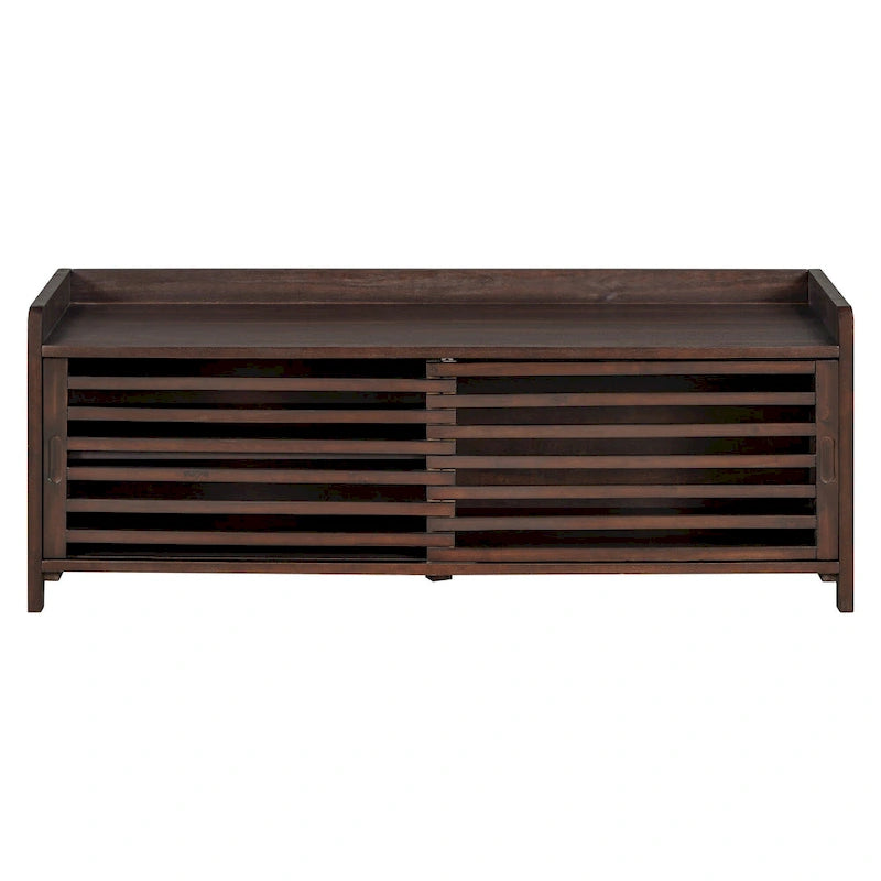 Banc de rangement pour chaussures à persiennes avec siège rembourré multicolore
