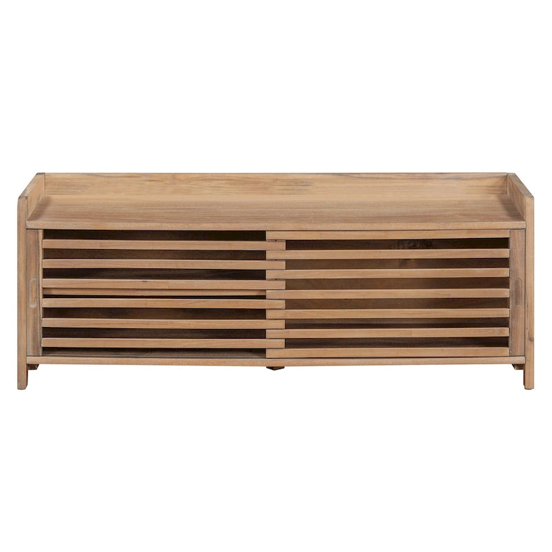 Banc de rangement pour chaussures à persiennes avec siège rembourré multicolore