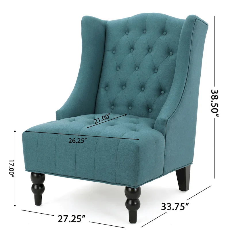 Fauteuil club capitonné à dossier haut avec accoudoirs, surpiqûres à losanges et boutons, argent