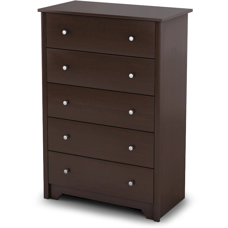 Commode haute de chambre à 5 tiroirs disponible en plusieurs coloris