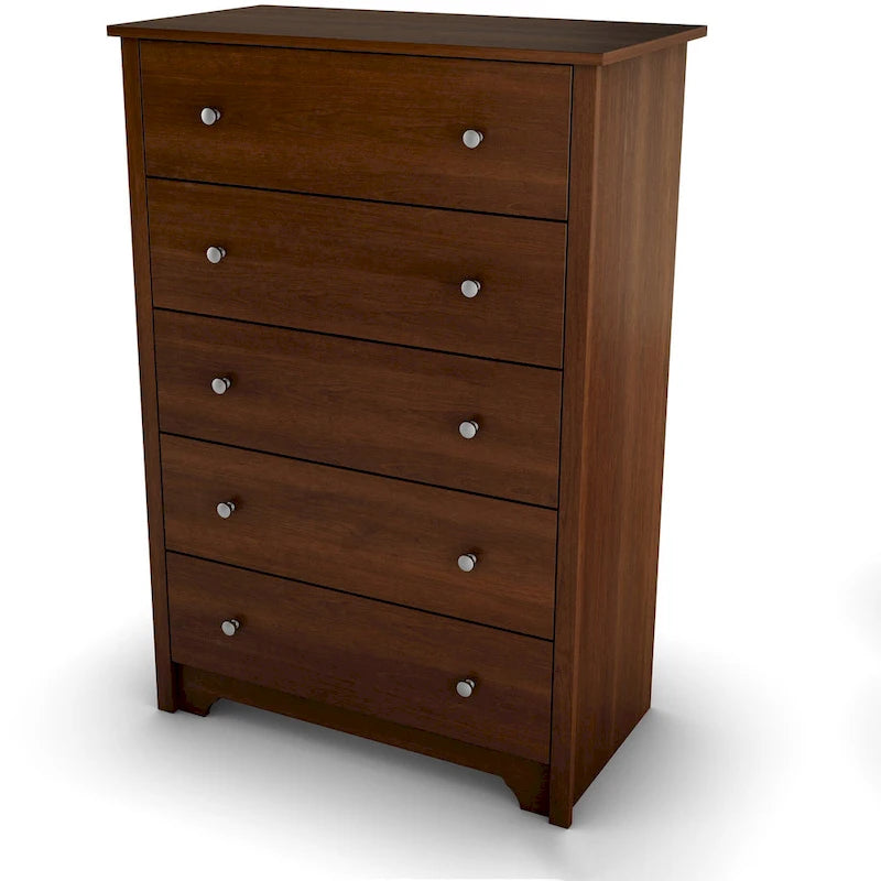 Commode haute de chambre à 5 tiroirs disponible en plusieurs coloris