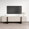 Meuble TV mat en cachemire moderne avec pieds en métal noir