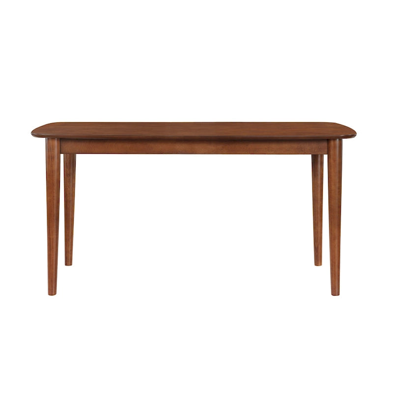 Table à manger rectangulaire en noyer avec pieds en bois massif et plateau en placage de bouleau