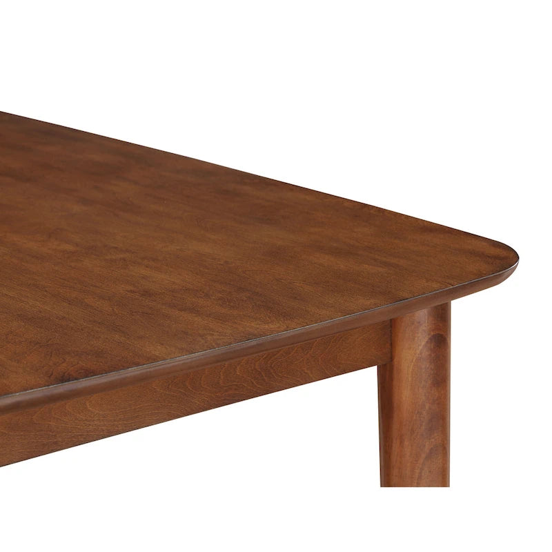 Table à manger rectangulaire en noyer avec pieds en bois massif et plateau en placage de bouleau