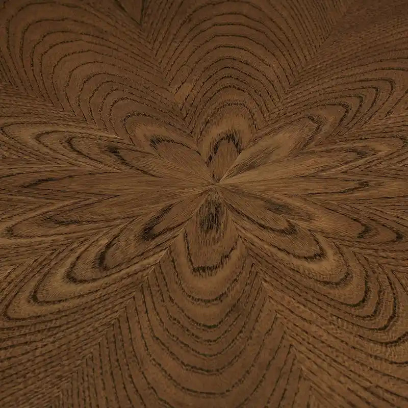 Table à manger ronde Mid-Century en noyer foncé avec plateau en verre et piètement en X