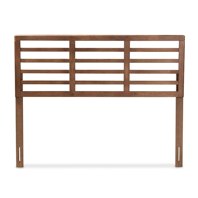 Tête de lit en bois à lattes ouvertes, noyer brun, style Mid-Century, pour chambre à coucher