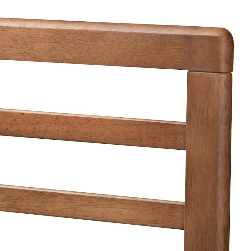 Tête de lit en bois à lattes ouvertes, noyer brun, style Mid-Century, pour chambre à coucher