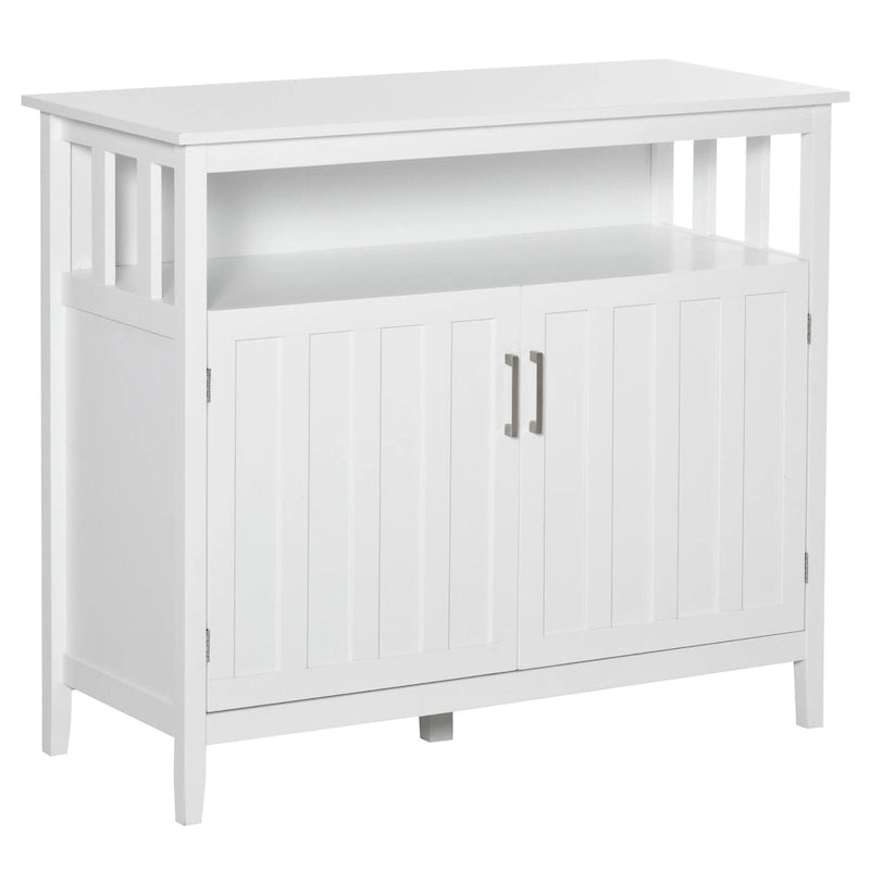 Meuble Buffet Moderne avec 2 Portes Étagères Réglables Blanc Noir Gris