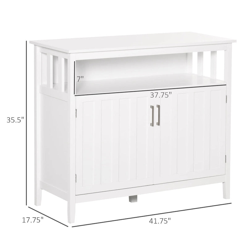 Meuble Buffet Moderne avec 2 Portes Étagères Réglables Blanc Noir Gris