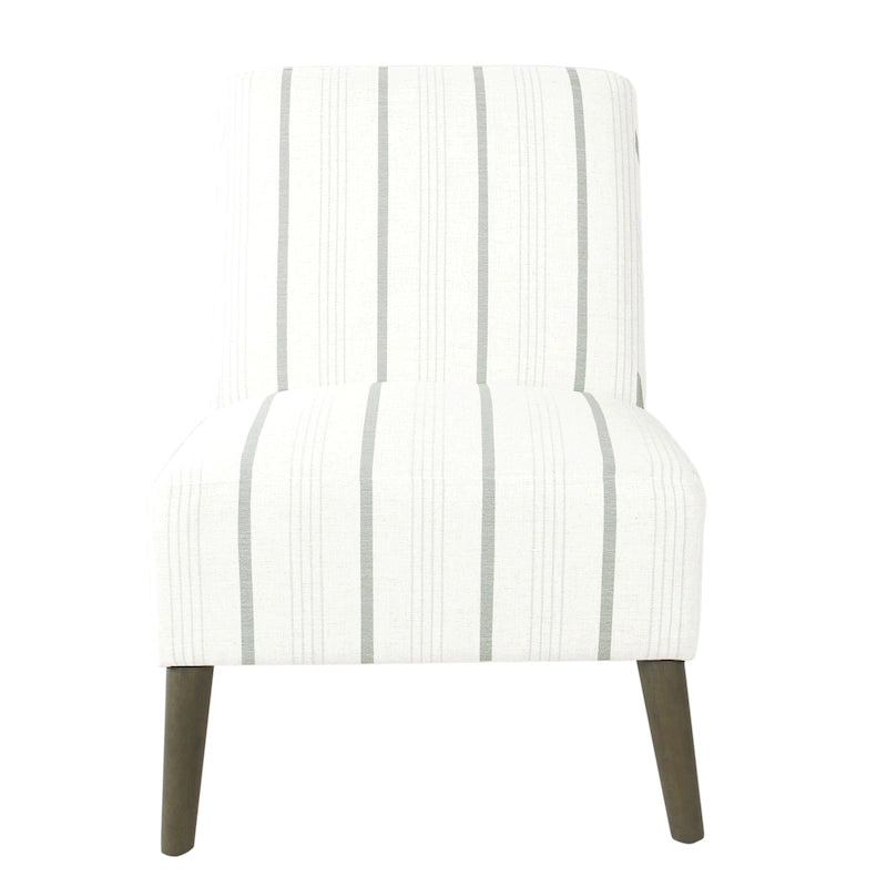 Fauteuil d'appoint sans accoudoirs, assise capitonnée à motif médaillon, pieds en noyer foncé, bleu-gris