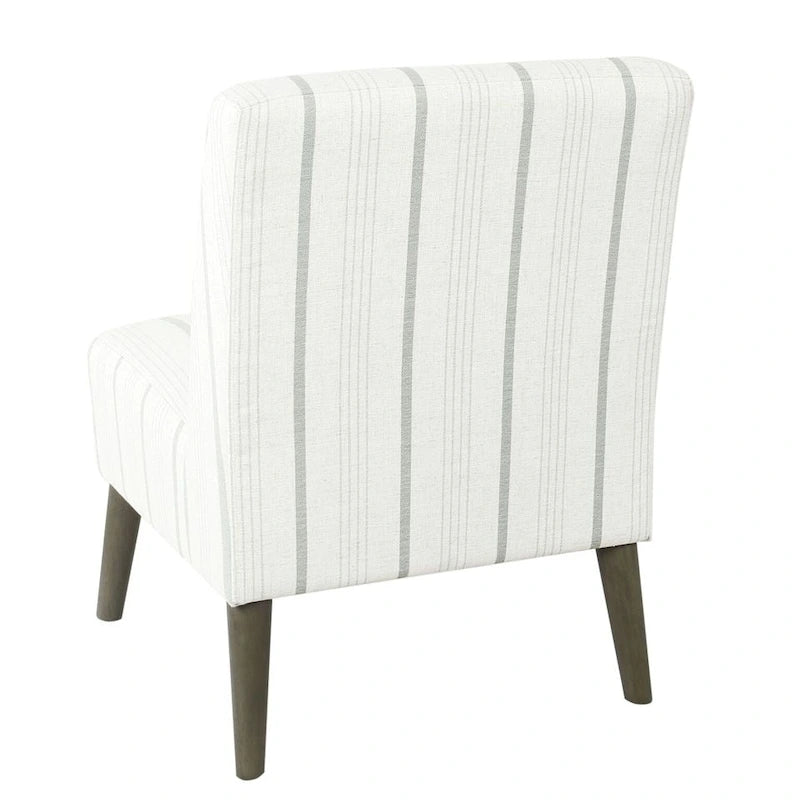 Fauteuil d'appoint sans accoudoirs, assise capitonnée à motif médaillon, pieds en noyer foncé, bleu-gris