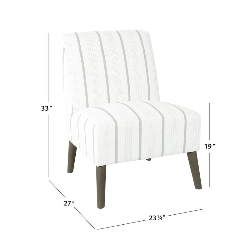 Fauteuil d'appoint sans accoudoirs, assise capitonnée à motif médaillon, pieds en noyer foncé, bleu-gris