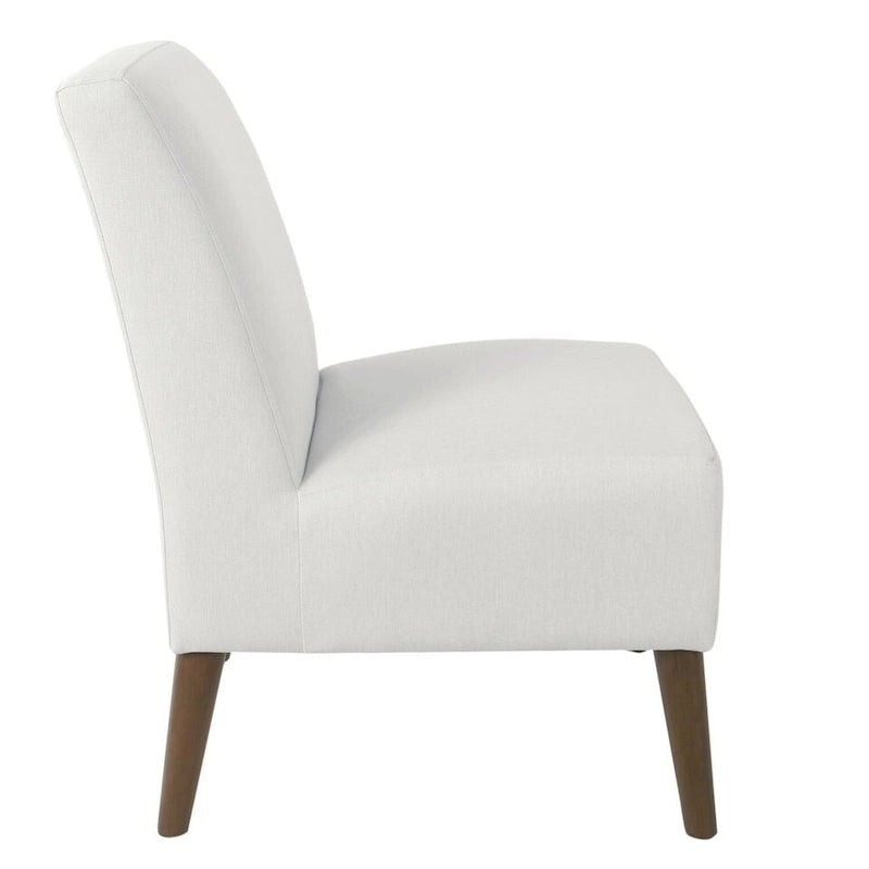 Fauteuil d'appoint sans accoudoirs, assise capitonnée à motif médaillon, pieds en noyer foncé, bleu-gris