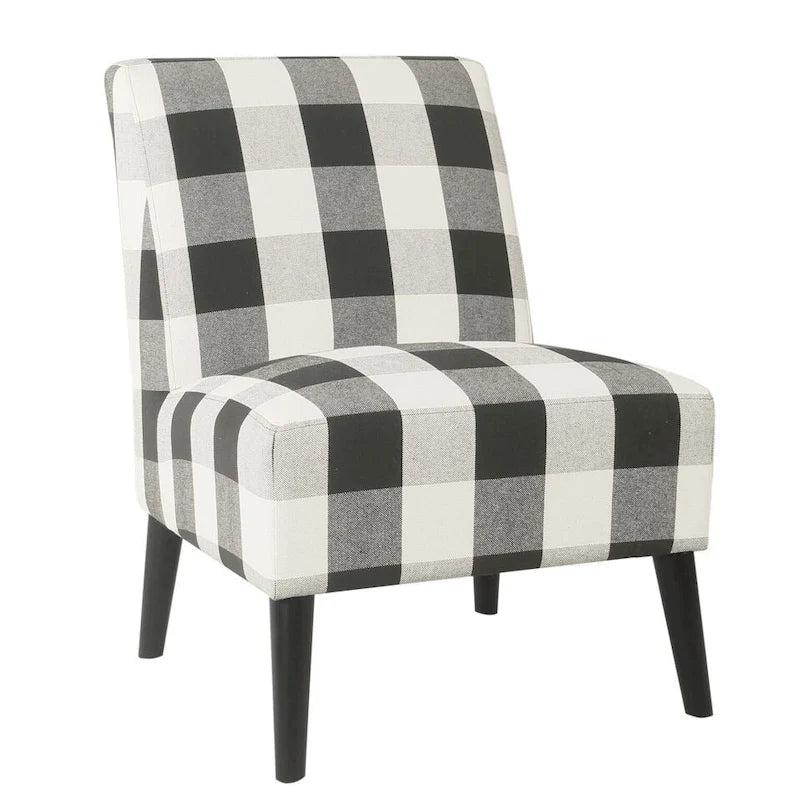 Fauteuil d'appoint sans accoudoirs, assise capitonnée à motif médaillon, pieds en noyer foncé, bleu-gris