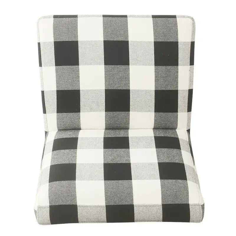 Fauteuil d'appoint sans accoudoirs, assise capitonnée à motif médaillon, pieds en noyer foncé, bleu-gris