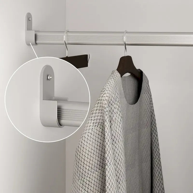 Armoire à 4 portes avec tringles et poignées dorées Blanches
