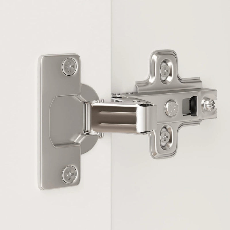 Armoire à 4 portes avec tringles et poignées dorées Blanches