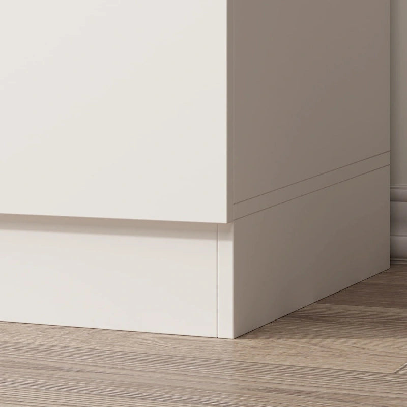 Armoire à 4 portes avec tringles et poignées dorées Blanches