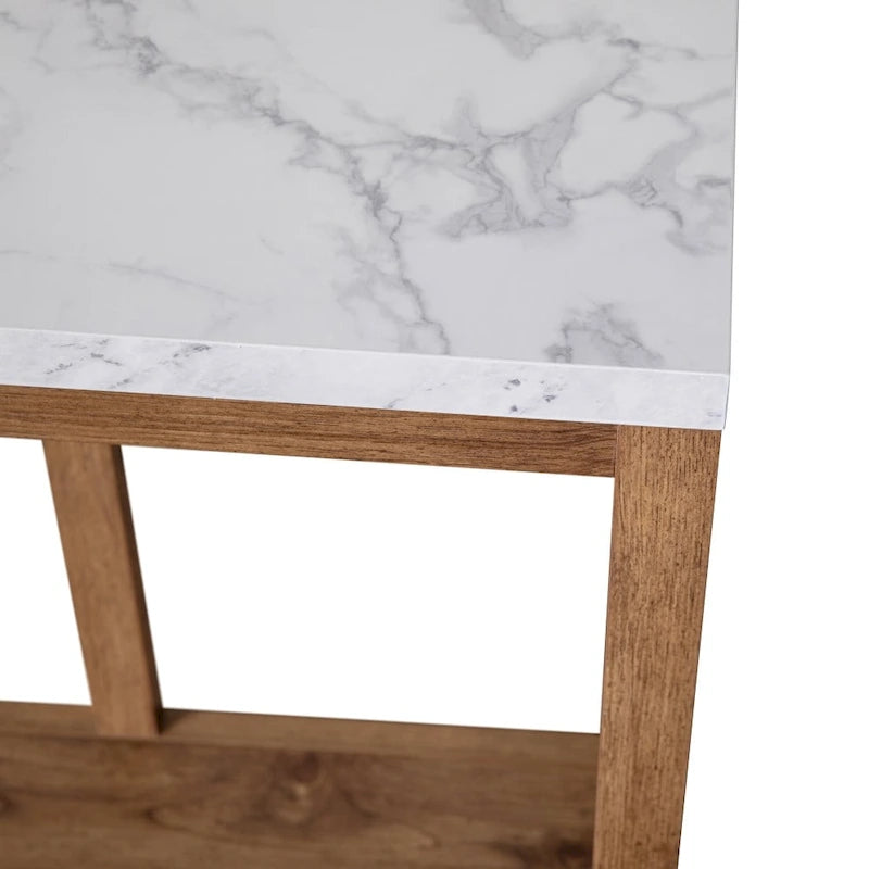 Console d'entrée à 2 niveaux avec étagère de rangement inférieure ouverte
