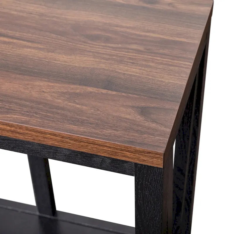 Console d'entrée à 2 niveaux avec étagère de rangement inférieure ouverte