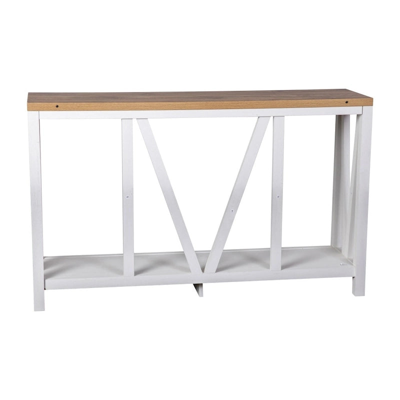 Console d'entrée à 2 niveaux avec étagère de rangement inférieure ouverte