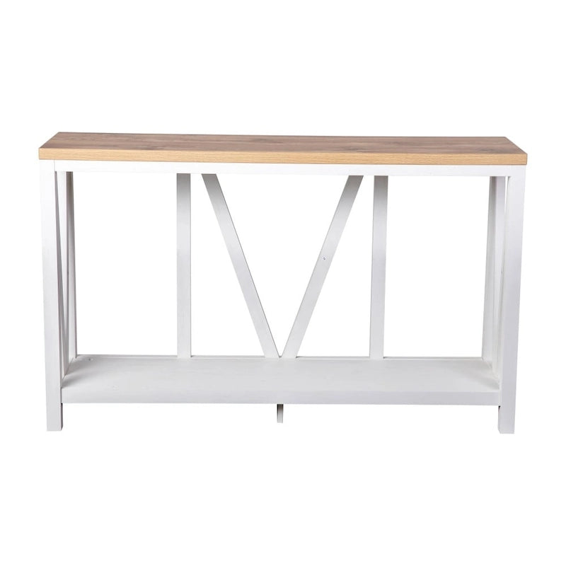 Console d'entrée à 2 niveaux avec étagère de rangement inférieure ouverte