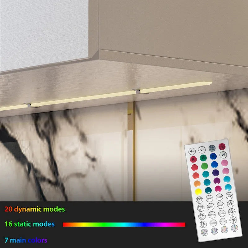 Meuble TV mural flottant avec lumières LED noir blanc laqué