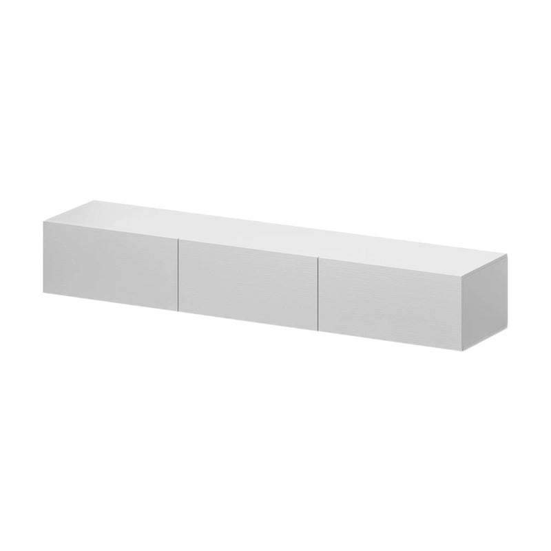 Meuble TV mural flottant avec lumières LED noir blanc laqué