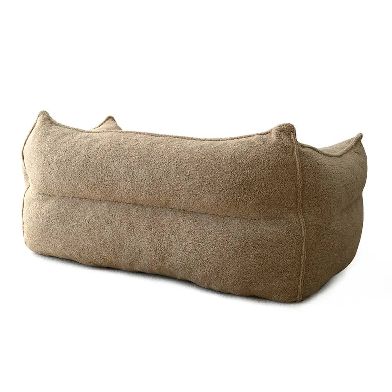 Fauteuil d'appoint en tissu bouclé, assise rembourrée en mousse, beige kaki