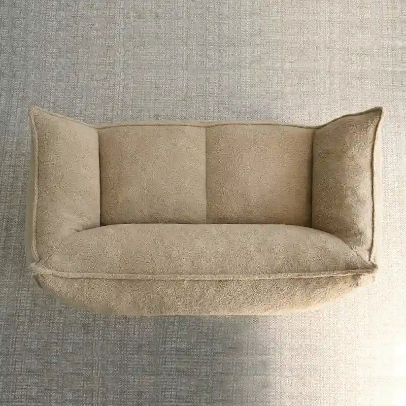 Fauteuil d'appoint en tissu bouclé, assise rembourrée en mousse, beige kaki