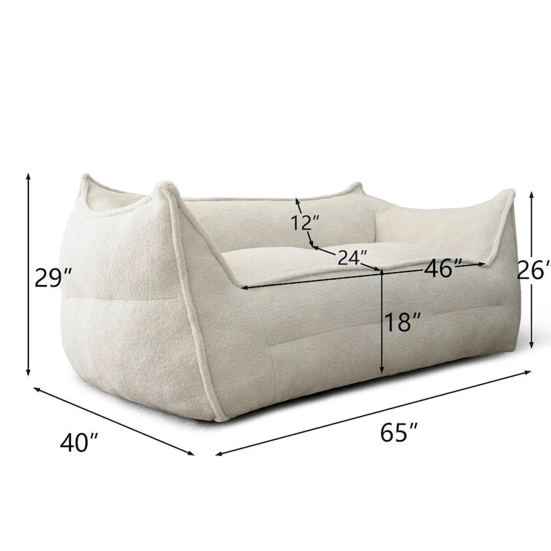 Fauteuil d'appoint en tissu bouclé, assise rembourrée en mousse, beige kaki