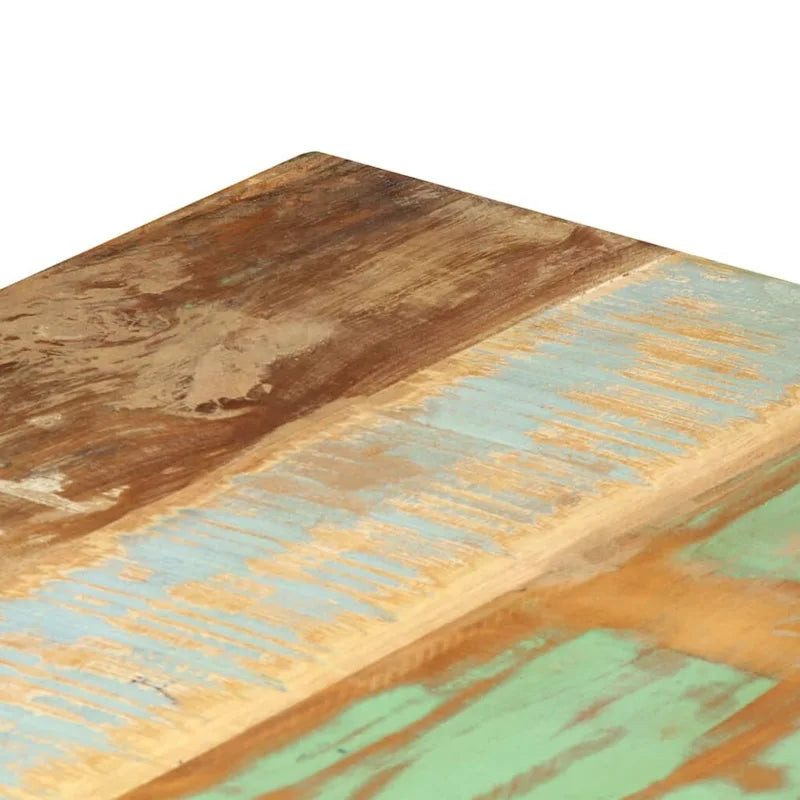 Table à manger industrielle en bois massif recyclé avec pieds en fer thermolaqué