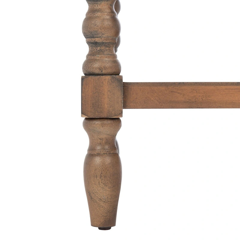 Console de style campagnard à 3 tiroirs avec étagère ouverte, marron/blanc/noir