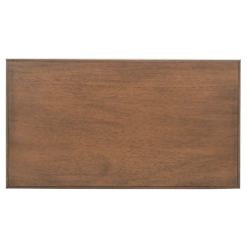 Console de style campagnard à 3 tiroirs avec étagère ouverte, marron/blanc/noir