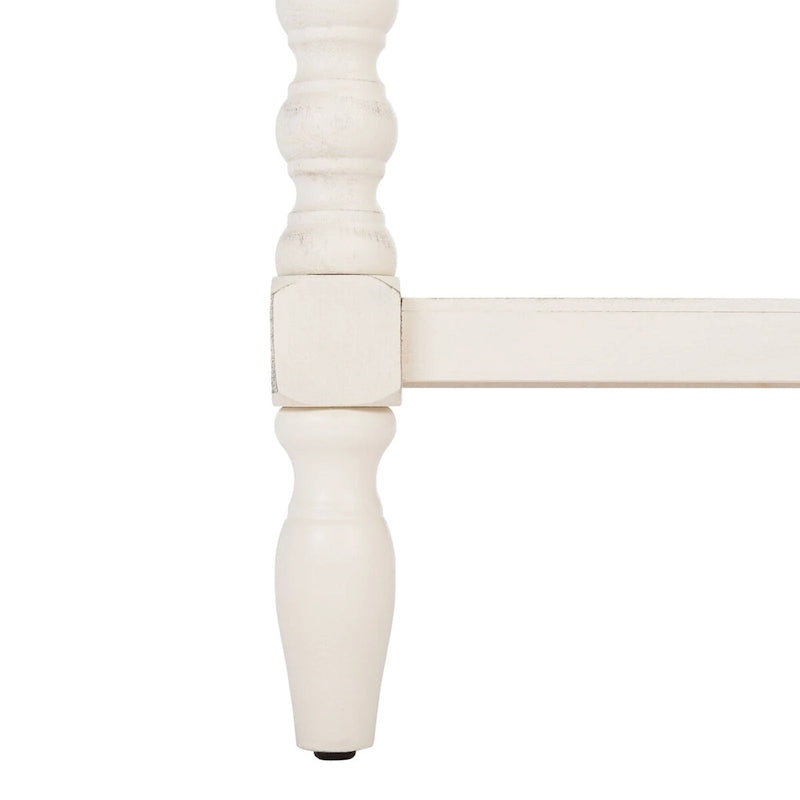 Console de style campagnard à 3 tiroirs avec étagère ouverte, marron/blanc/noir