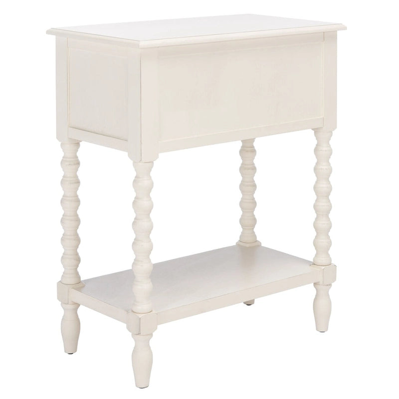 Console de style campagnard à 3 tiroirs avec étagère ouverte, marron/blanc/noir