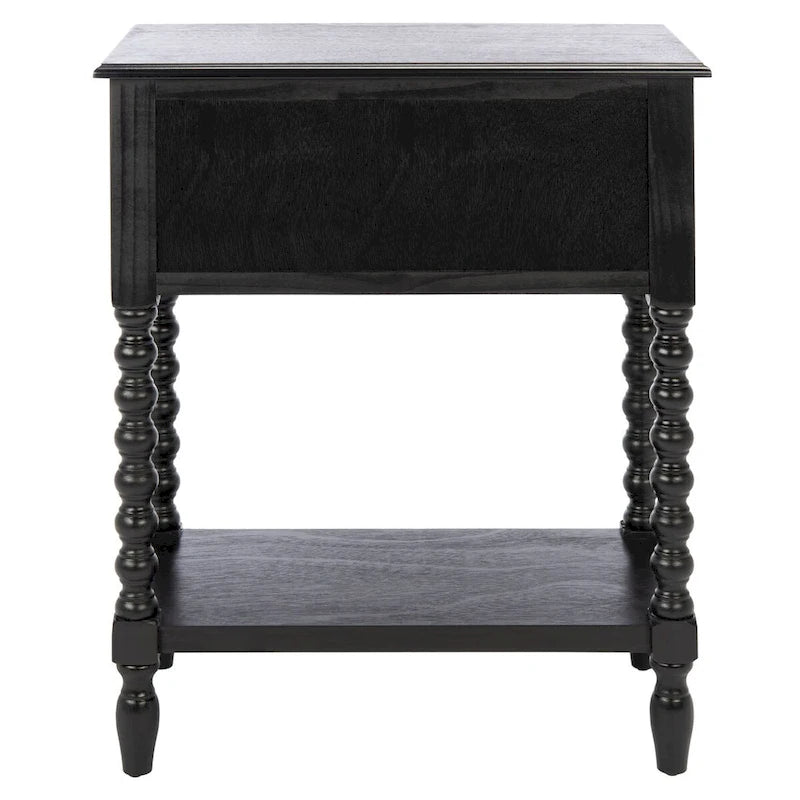 Console de style campagnard à 3 tiroirs avec étagère ouverte, marron/blanc/noir