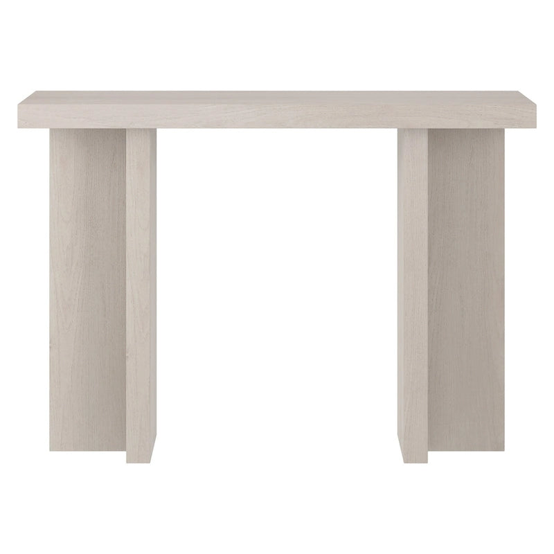 Console rectangulaire moderne avec pieds à double pilier Fini aspect bois