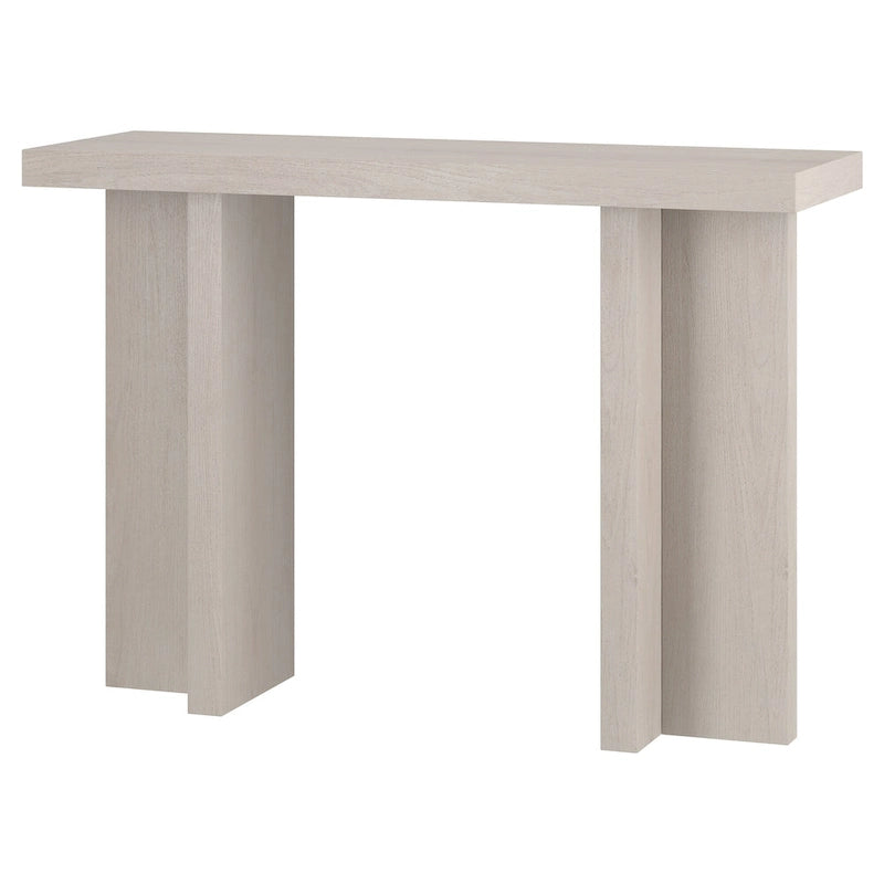 Console rectangulaire moderne avec pieds à double pilier Fini aspect bois