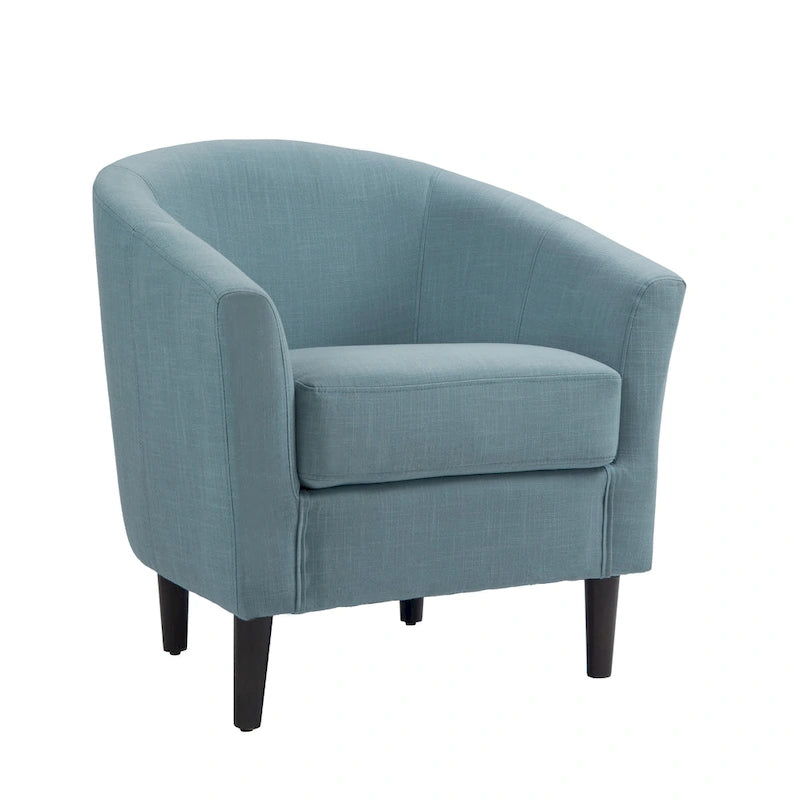 Lot de 2 fauteuils club modernes en lin style tonneau