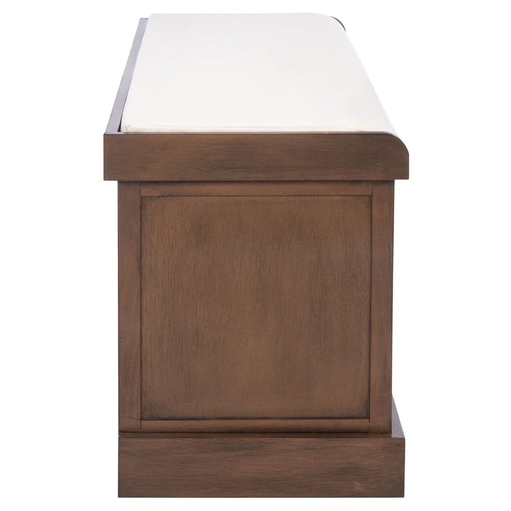 Banc de rangement SAFAVIEH Fiorello avec coussin et 3 tiroirs - 47,3 L x 15 P x 19 H - 47 L x 15 P x 19 H